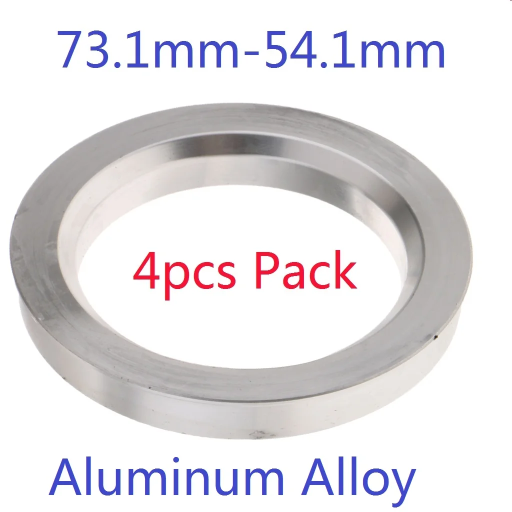 4 Pieces Spigot Rings 73.1mm to 54.1mm Aluminum Alloy Wheel Hub Spacers