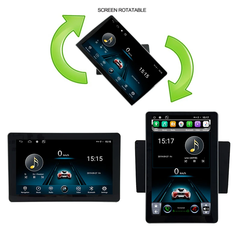 Flash Deal 11" Rotation IPS screen Tesla android 8.1 double din car universal gps multimedia radio No DVD player wifi 4G 1