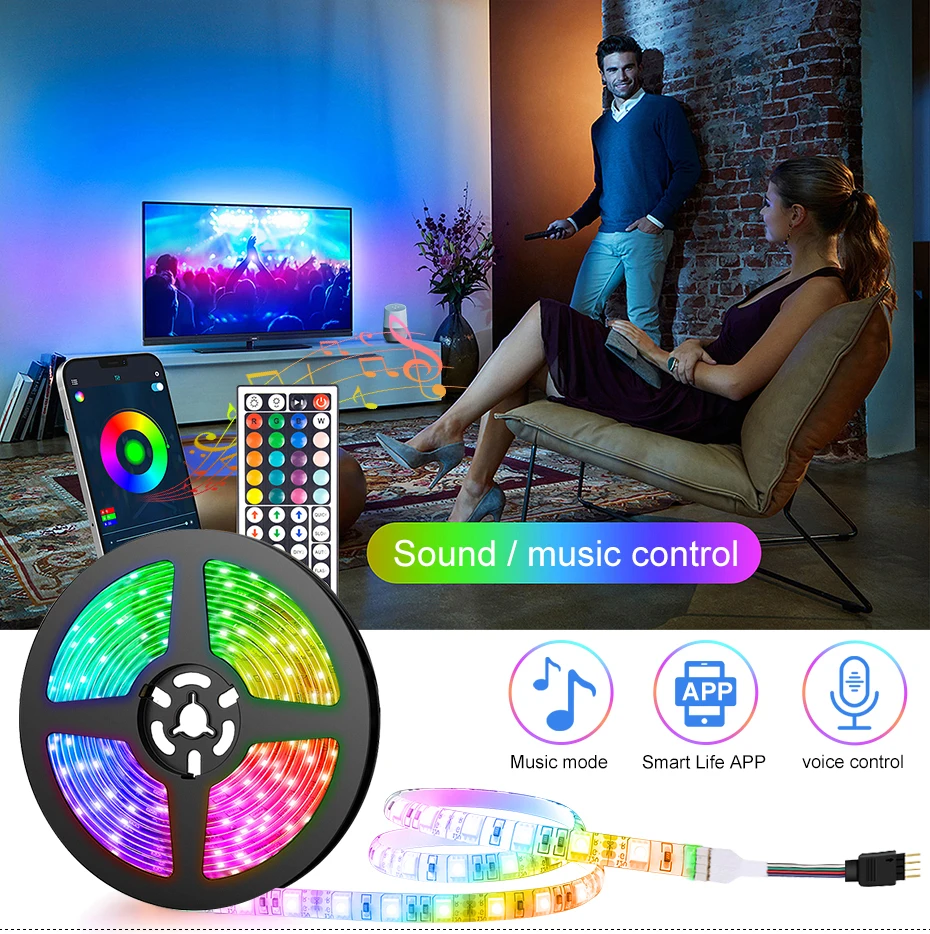 Bande Lumineuse LED RGB 5050 - YTBLX - 5M - Contrôle Bluetooth