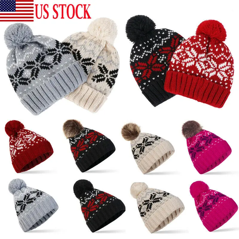 womens ski bobble hats