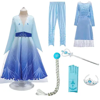 

New Arrival Girls Elsa Dress Children Snow Queen Princess Elsa Costumes Cosplay Kids Hallowwen Clothing Birthday Party Dresses