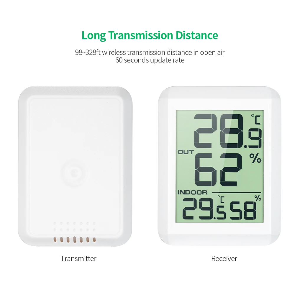 

Hot Wireless Mini LCD Digital Thermometer Hygrometer Humidity Monitor Gauge Thermo-Hygrometer Back Stand for Warehouse Bedroom