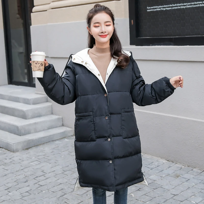 

Down Parka Women Winter Coat Women's Long Solid 2019 New Winter Style Slim Cotton Padded Jacket Winter Jacket