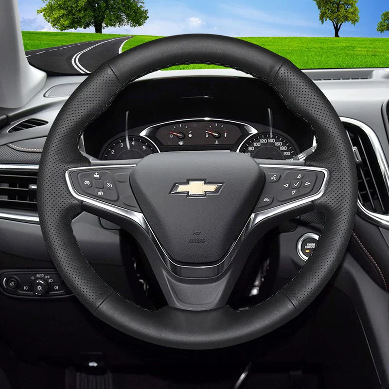 

For Chevrolet Cruze Malibu Blazer Equino TRAX ORLANDO Customize Genuine Leather Hand Sewn Car Steering Wheel Cover Anti-slip DIY