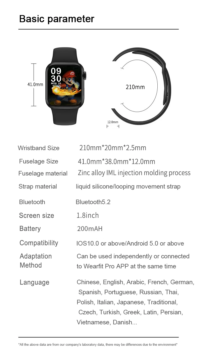 Original M36 Plus 1.8 inch Smart Watch 44MM Bluetooth Call Wireless Charging IP67 Waterproof Music Play Password Lock Smartwatch