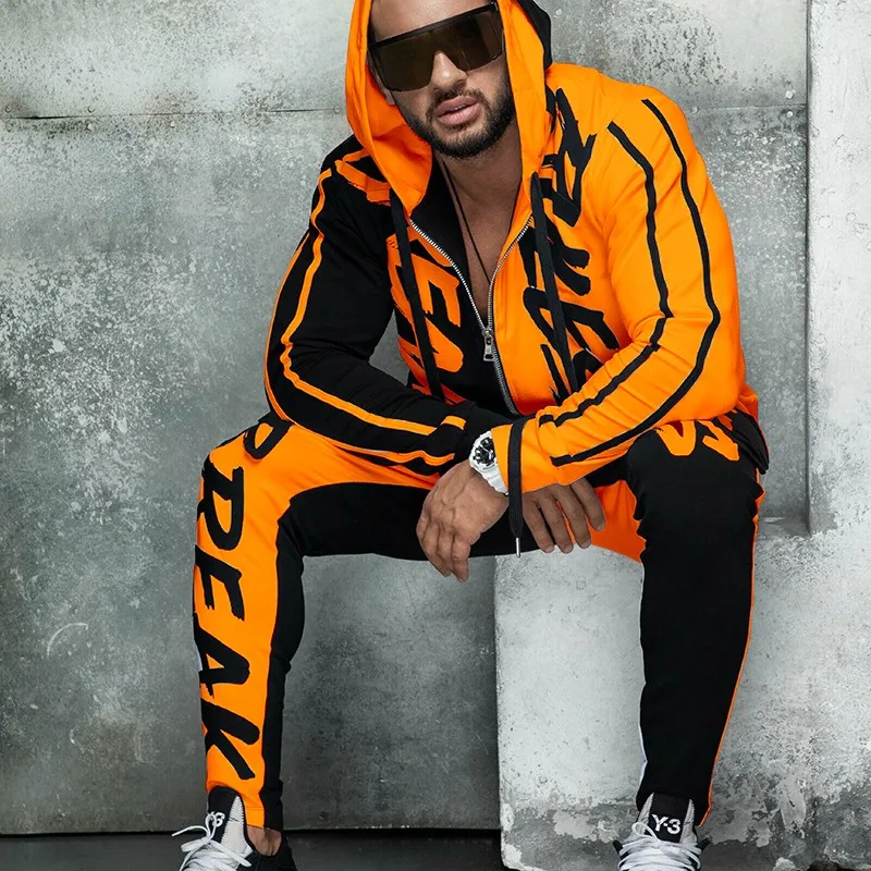 orange sweatsuit mens