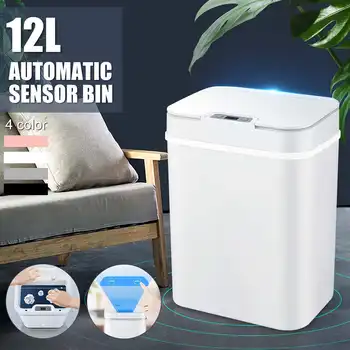 

12L Induction Automatic Touchless Sensor Rectangular Garbage Bag Holder Rubbish Trash Car Bin Dump Compost Clean