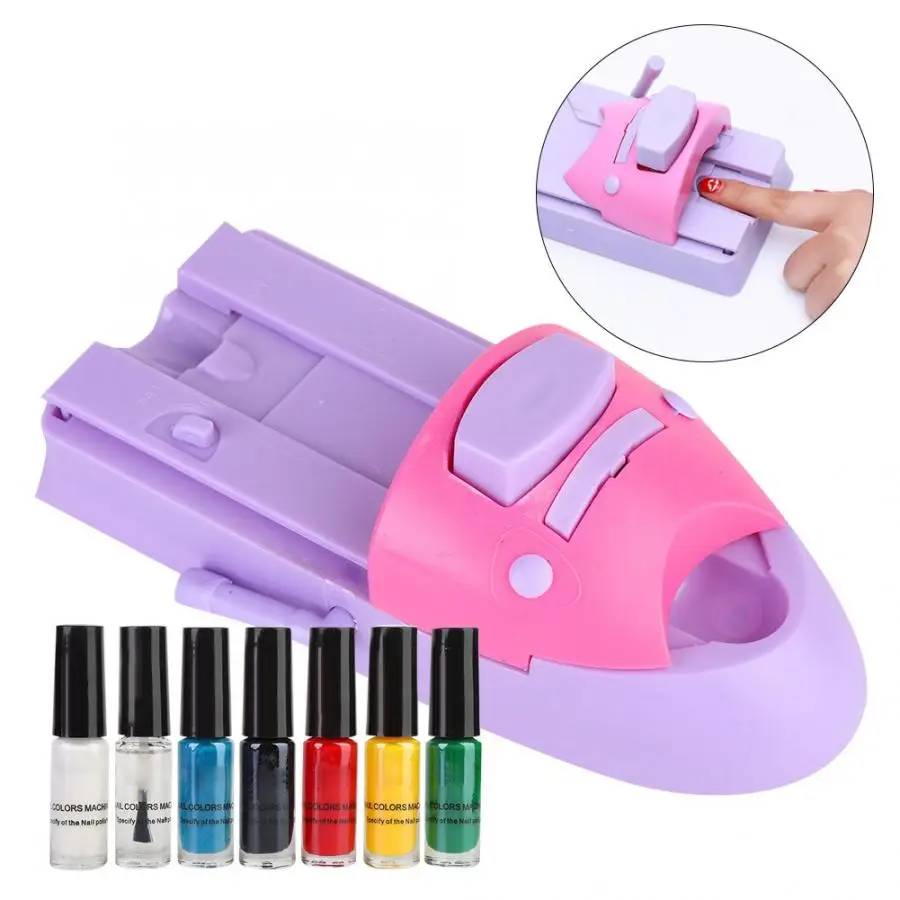 

Pro Nail Art DIY Pattern Printing Manicure Machine with 6pcs Metal Stamp Stamper Nail Tools Color Draw Polish Nail Printer Tool