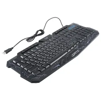 

M200 Burst Crack Pattern Gaming Keyboard Home Office Wired Computer Keyboard Tri-color Backlit Wired Keyboard