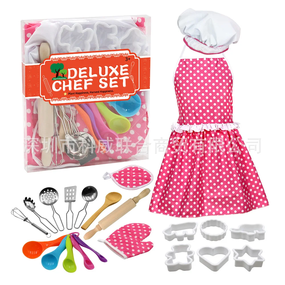 

Play House Kitchen Toy Cake Apron GIRL'S Cooking Cook Kitchenware Kit Baking Tool Set