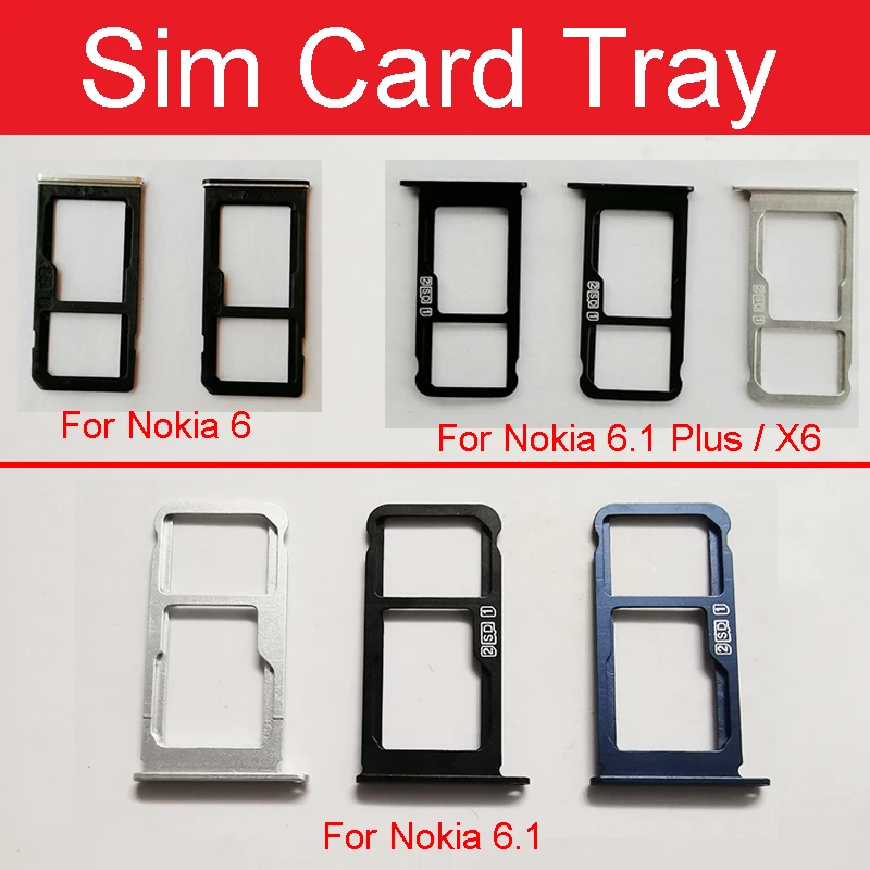 Держатель для микро sim карты Nokia X6 6 1 Plus 2018 TA 1016 1043 1045 1068 SD слот карт запасные
