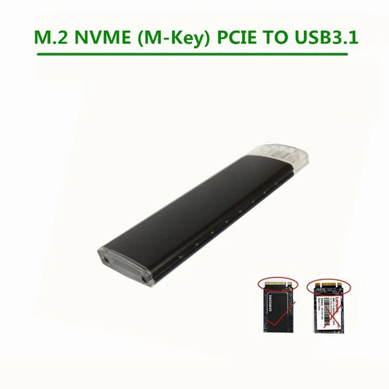 USB 3,1 M.2 NVME корпус макс 10 Гбит/с для PCIE Накопитель SSD с протоколом NVME M ключ к USB внешний жесткий диск чехол совместим с samsung 960 970 EVO