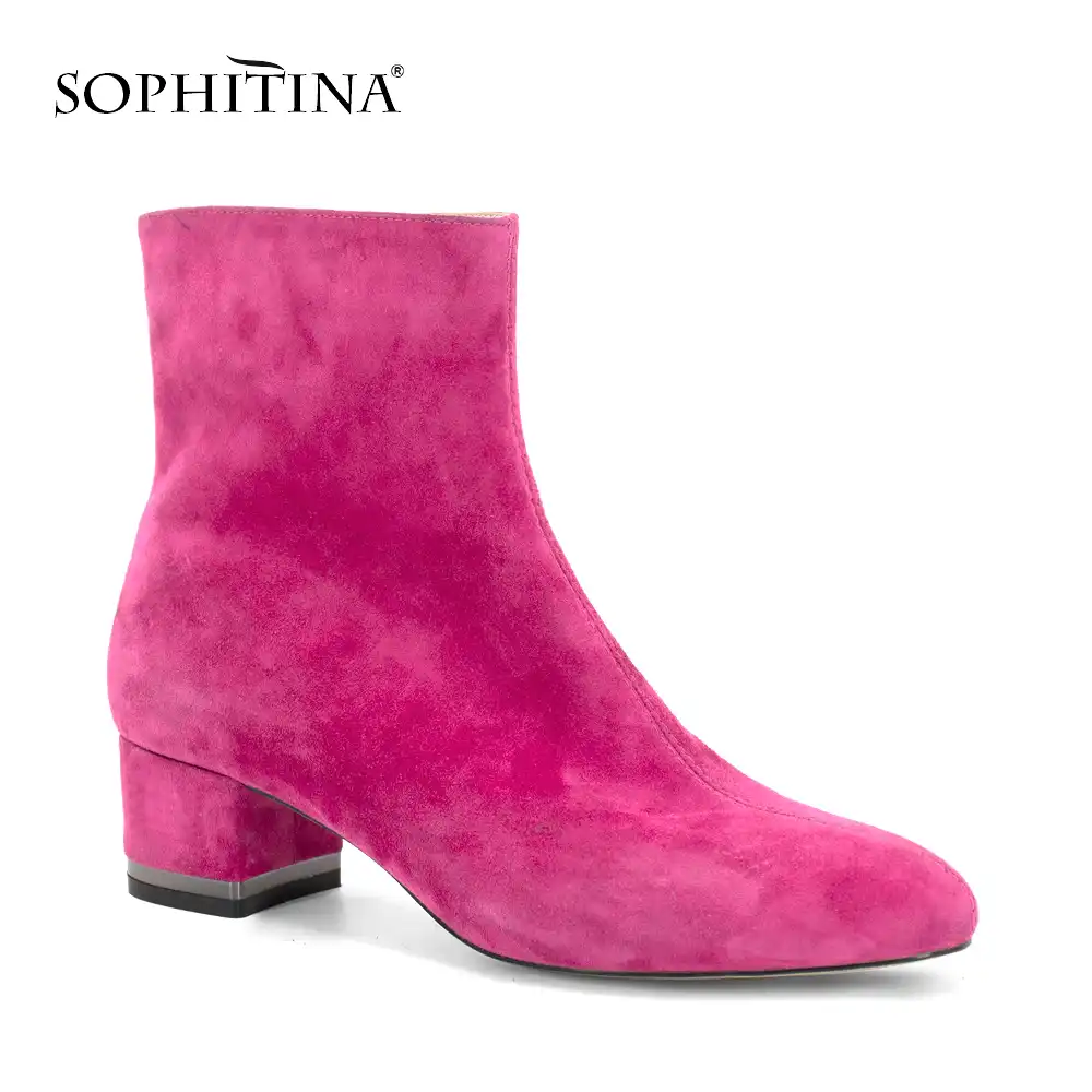 pink ankle boot