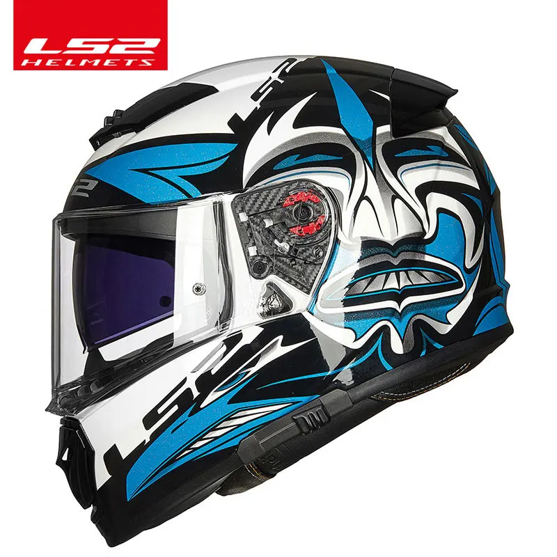 LS2 выключатель moto rcycle шлем moto LS2 FF390 хром полный лицо двойной объектив модульные Шлемы casco с бесплатной Pinlock - Цвет: Dark star