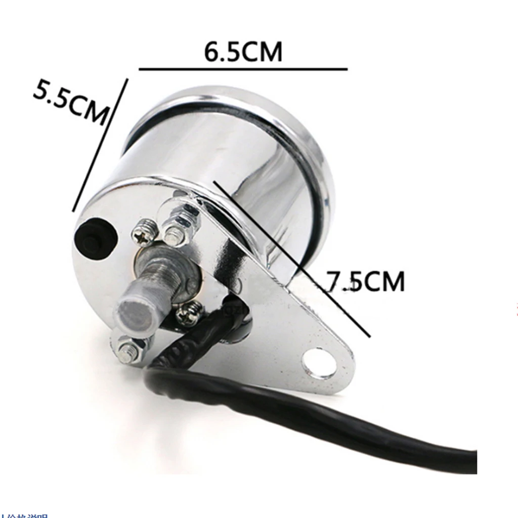 

Chrome Bezel Motorcycle Oil / Fuel Level Gauge LED Light Indicator