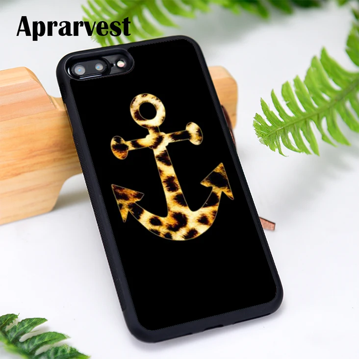 Aprarvest Silicone Phone Case Cover For iPhone 6 6S 7 8 Plus 5 5S SE X XS MAX XR Anchor LEOPARD PRINT cheetah tiger zebra cat |