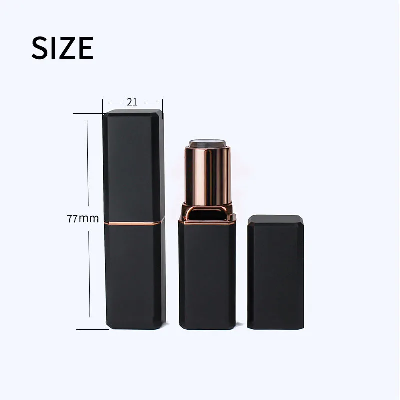 10 50pcs square corner empty lipstick tubes imitation aluminum texture lip tube pearly white matte black lipstick tube wholesell 10-50pcs square corner empty lipstick tubes Imitation aluminum texture lip tube Pearly White matte black Lipstick Tube wholesell