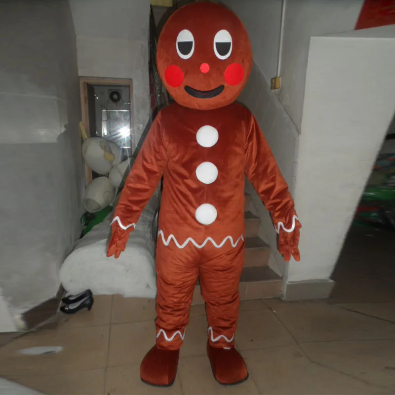 

Real photo cartoon character gingerbread man mascot costume fun mascot costume party custom mascots