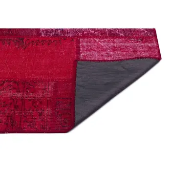 

Handmade Red Vintage Overdyed Patchwork Area Rug 120x180 Cm-3'11''X5'11''