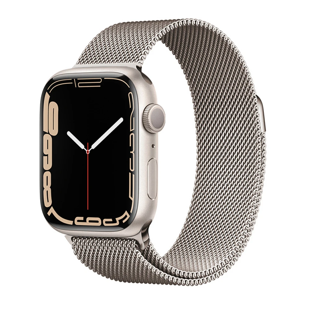 Metal Milanese loop Strap For Apple watch band 7 45mm 44mm 40mm iWatch Series 42mm38mm stainless steel bracelet magnetic 3456 se