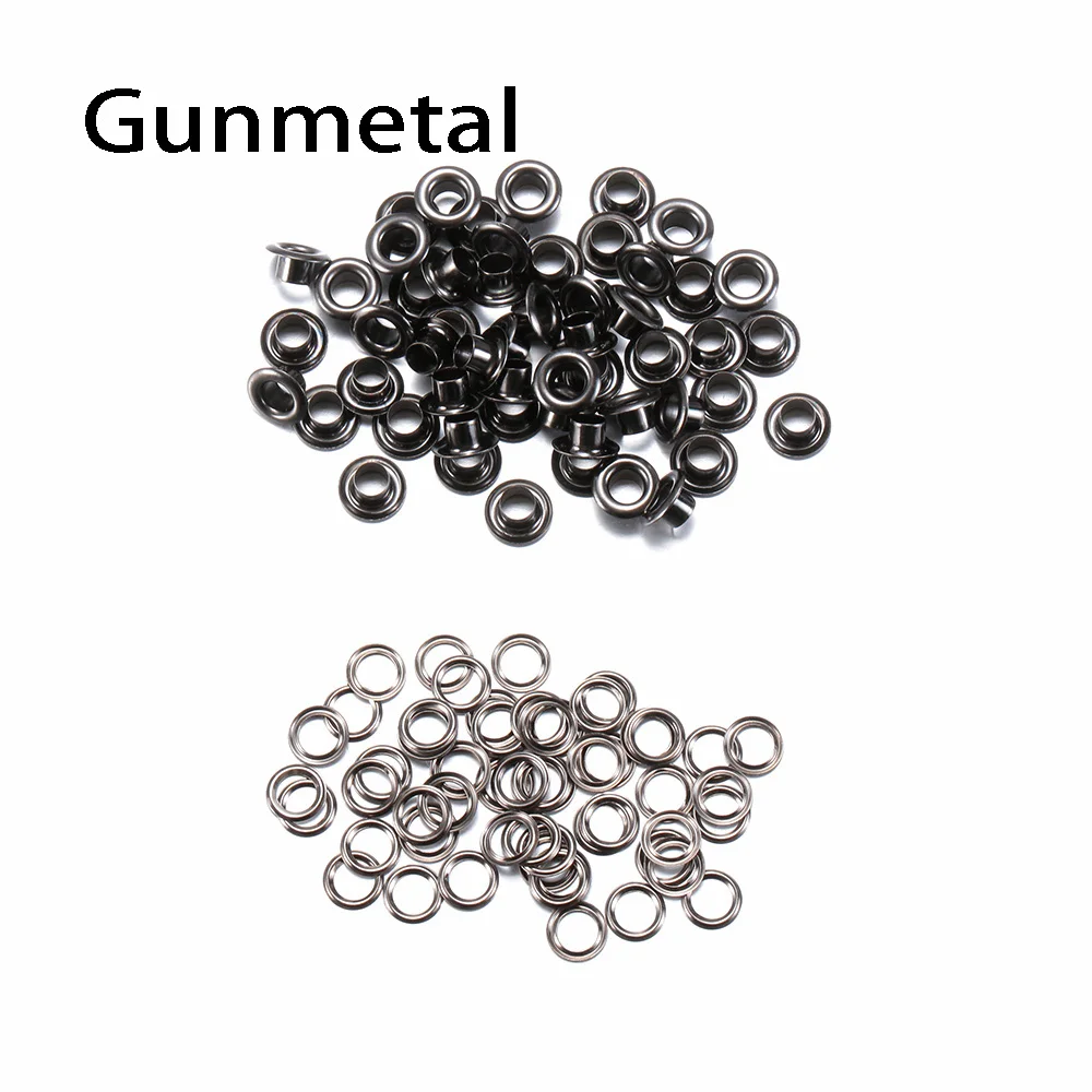 Gunmetal 50 компл. 5 мм Металлические Люверсы люверсы кнопки заклепки пряжки ремня Пряжка Кожа ремесло DIY Скрапбукинг Обувь Одежда Аксессуары - Цвет: Gunmetal