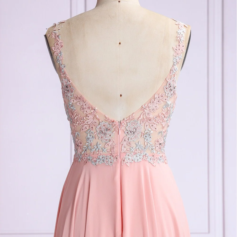It's Yiiya Evening Dress Elegant Sling Embroidery Lace Party Dresses O005 Sleeveless Zipper Long Plus Size robe de soiree