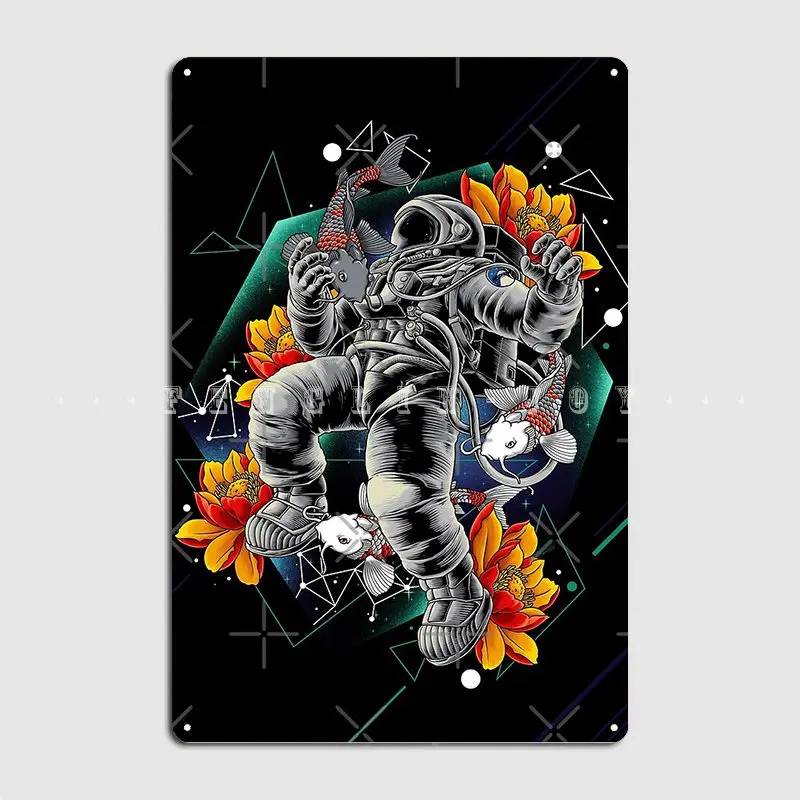 

Lucky Spaceman Metal Plaque Poster Wall Cave Wall Decoration Poster Tin Sign Poster