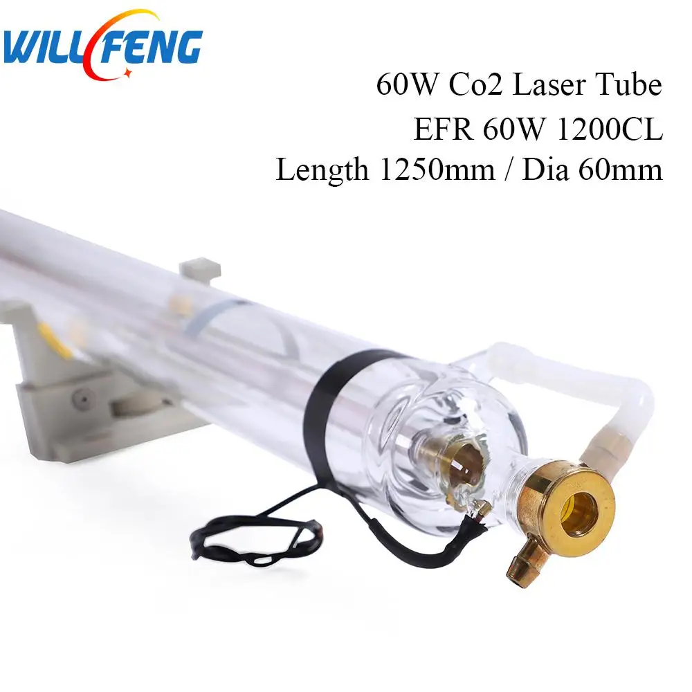 Will Feng 60W EFR 1200CL Co2 длина лазерной трубки 1250 мм диаметр 55 для гравировки резец