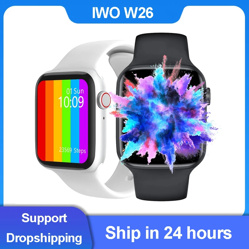 2021 Original IWO W26 Smart Watch Men/Women Heart Rate/Blood Pressure Monitor Clock Bluetooth Call Smartwatch For Android IOS