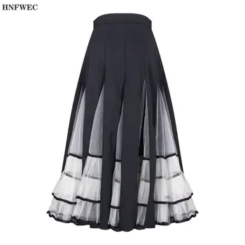 

Spring New 2020 Women Skirts Wild Casual Europe Pleated Mesh Skirt Female Solid Color Fashion Ladies Skirts Y620