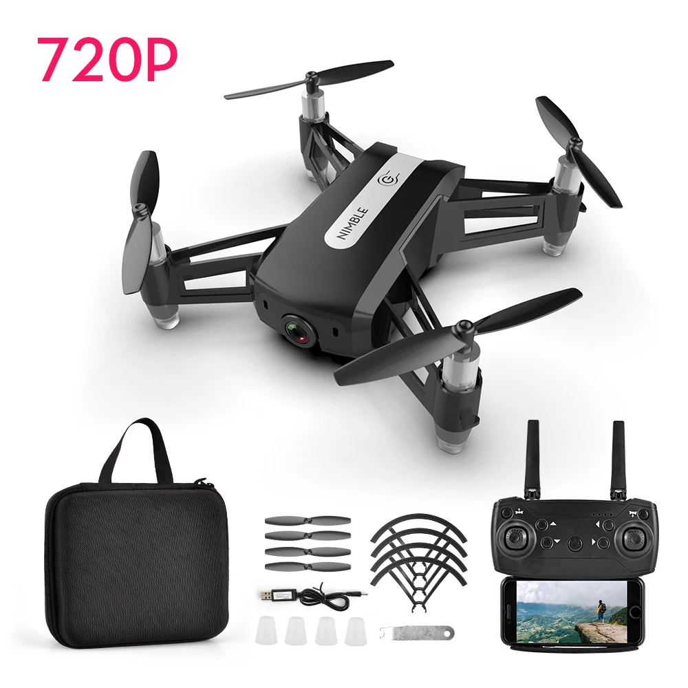 R11 4K камера Дрон HD WiFi 1080 широкоугольная камера FPV Дрон следуя за мной Квадрокоптер FPV Квадрокоптер складной рычаг удержание высоты - Цвет: Black 720P Case