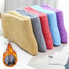 Зимние женские теплые шерстяные кашемировые зимние носки Wamer, бесшовные махровые сапоги, мужские носки для сна harajuku skarpetki