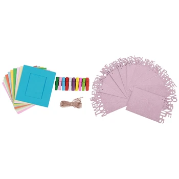 

AAAK -1 Set 3Inch Photo Frame Wall Picture Album Hanging Rope Camp & 1 Set 1-12 Month Baby Photo Holder Kids Photo Frame