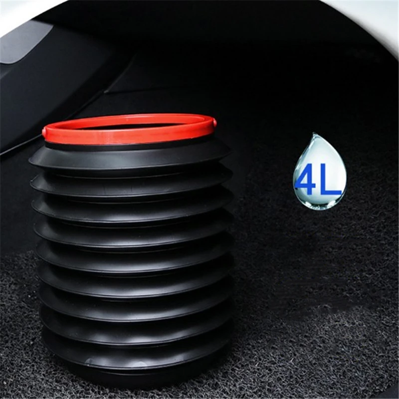 

Auto Accessories Folding 4L Car Multifunction Retractable Bucket Creative Folding Storage Bucket Portable Trash Can