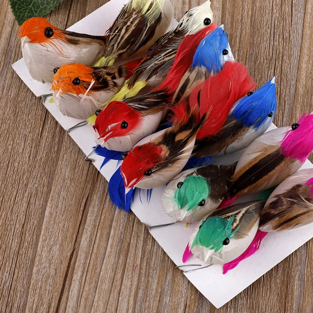 12 Db Mesterséges Szimulációs Hab Madarak Mini Díszek Diy Kézműves Esküvői Dekoráció Otthoni Kerti Kiegészítők - Image 5