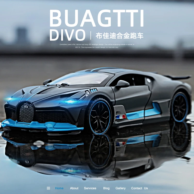 Envío Gratis nuevo 1:32 Bugatti Veyron divo coche en miniatura de aleación Diecasts y vehículos de juguete coches de juguete chico juguetes para niños regalos juguete de niño