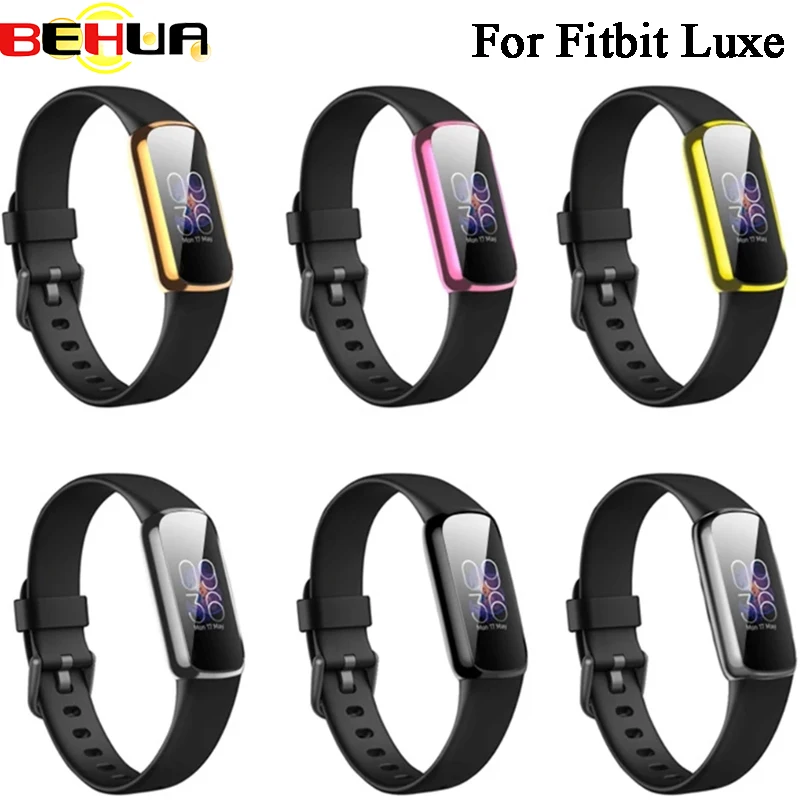 

BEHUA Cases For Fitbit Luxe Smart Band Cover Full Screen Protector Soft TPU Plating Case Watch Accessory Shell Bumper Frame