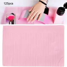 125 Pcs Pink Nail Table Mat Disposable Waterproof Semi-permanent Makeup Accessories Office Beauty Salon Practice Manicures Tools