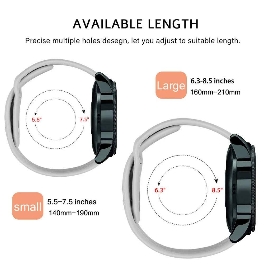 Какой ремешок для samsung Galaxy Watch 42 мм 46 мм Active 2 40 мм 44 мм мягкий силиконовый двухцветный браслет ремешок на запястье аксессуары