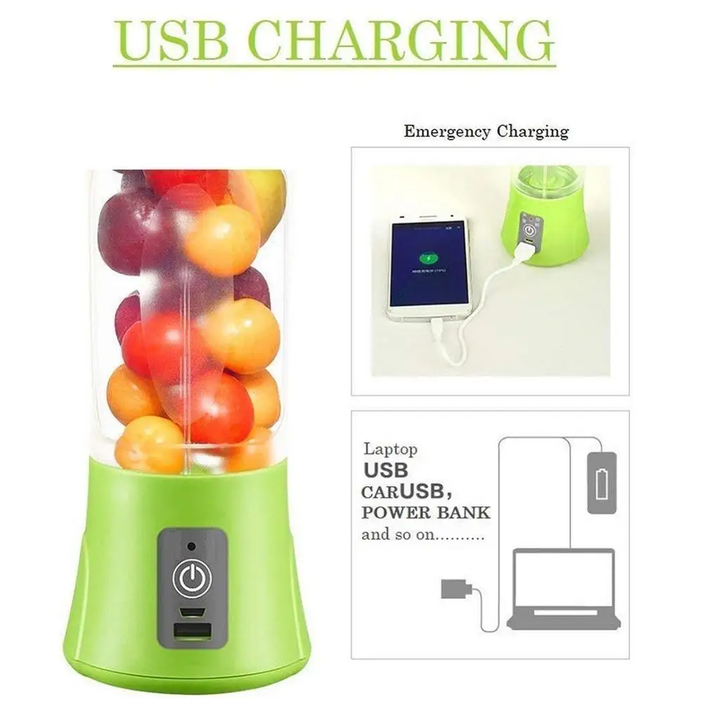 Usb зарядка портативный сок блендер-соковыжималка чашки Multiunction Миксер для фруктов шесть лезвий смешивания смузи машина 380 мл бутылка для воды