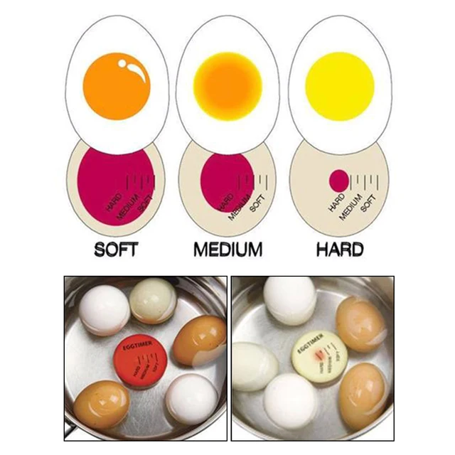 1pcs Egg Perfect Color Changing Timer Yummy Soft Hard Boiled Eggs Cooking Kitchen Eco-Friendly Resin Egg Timer Red timer tools 3