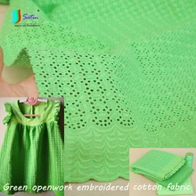 Зеленого цвета из хлопка; мягкие и удобные ажурные кружева вышивки ткани ручной работы DIY Одежда для малышей Юбка аксессуары ткани A0452F