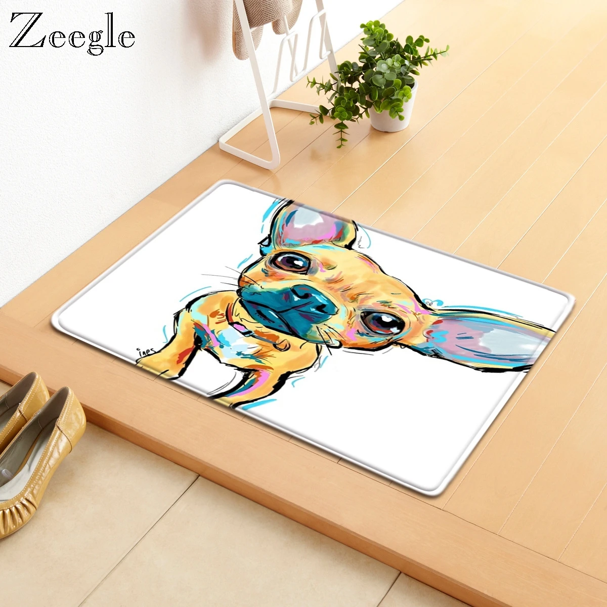 Zeegle коврик для двери, Противоскользящий коврик для гостиной, Впитывающий Коврик для прихожей, коврик для ванной и душа, моющийся фланелевый коврик для ног, коврик для двери