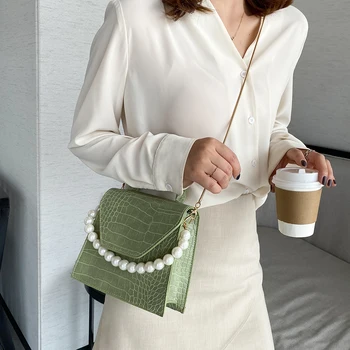 

Casual PU Leather Crossbody Bag Women Chain Mini Totes Flap Shoulder Handbags Popular Simple Female Daily Bag