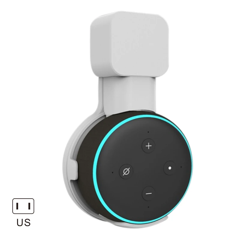 US White For EchoDot Настенный держатель компактный дизайн AC выход Крепление для Google Home Мини голосовой помощник LHB99 - Цвет: US White For EchoDot
