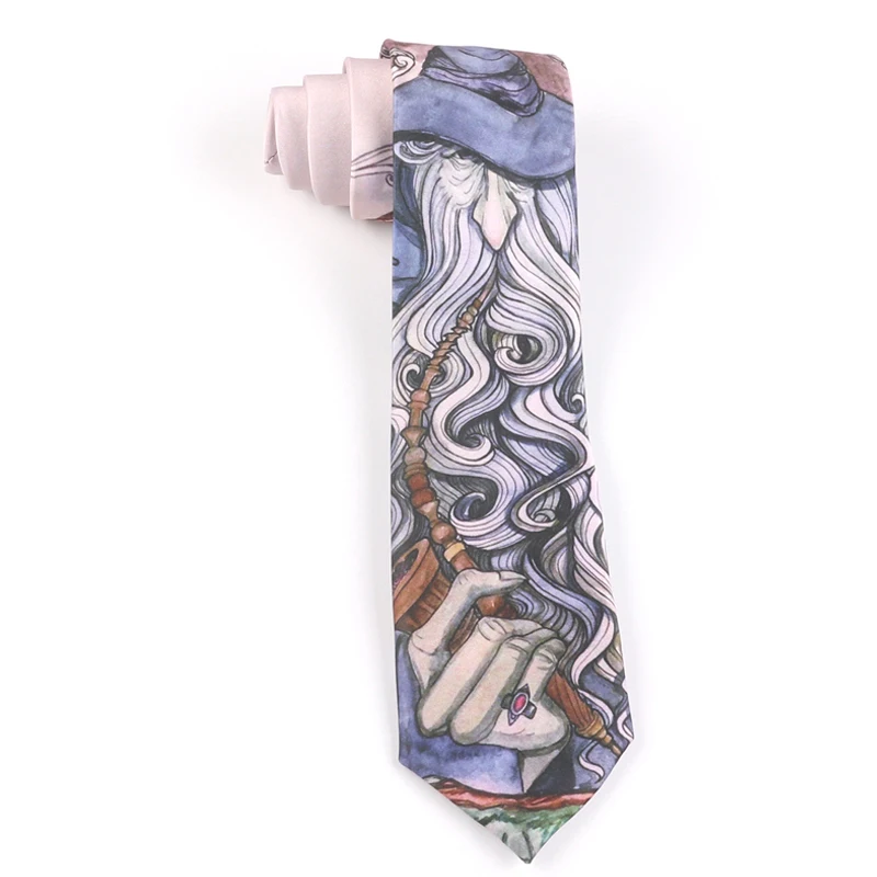 Original design funny neckties men cartoon wizard weird ties youth boy