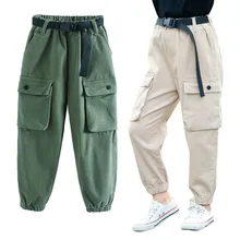 belted cargo joggers