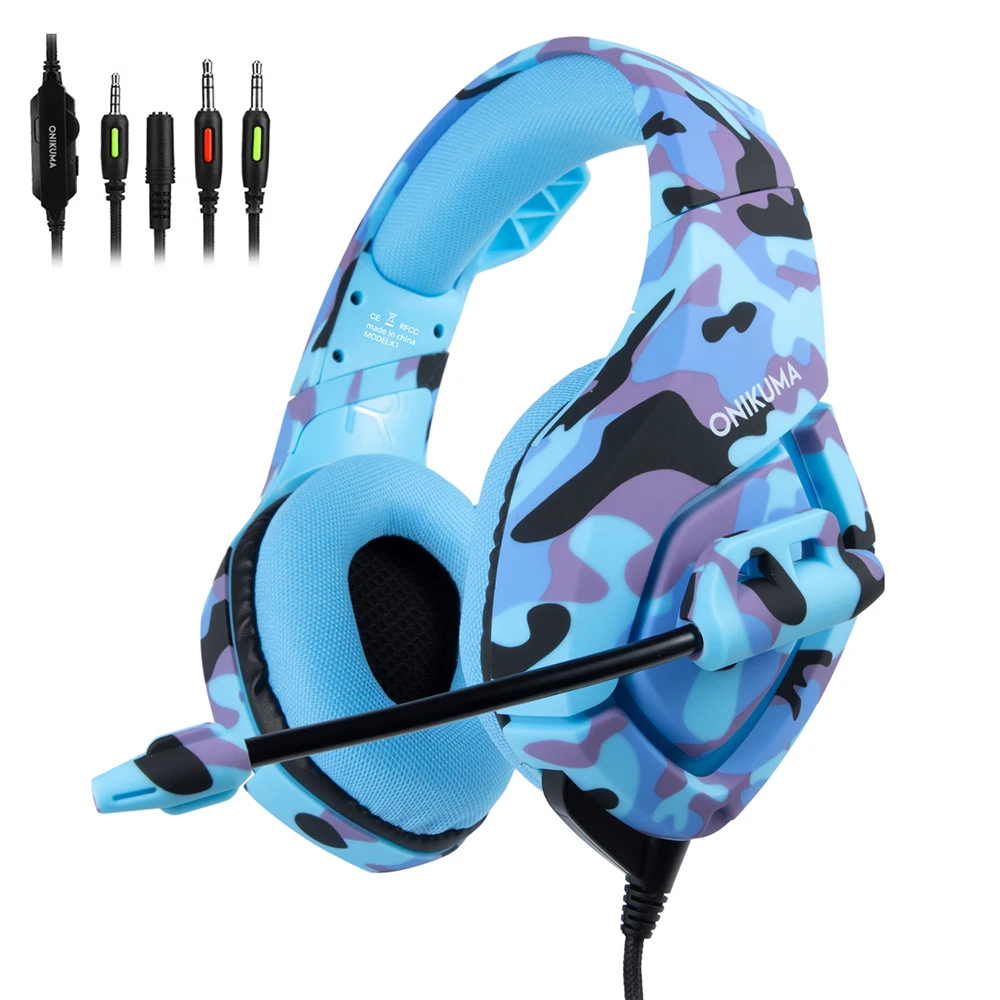 

3.5mm Stereo Audio Plug Gaming Headphones With Microphone USB Wired Gamer Headset For PC Xbox One PS4 Camouflage Earphones