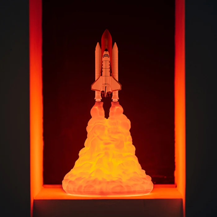 Горячая 3D печать космическая Луна шаттл ракета перезаряжаемый Ночник светильник украшение дома D6