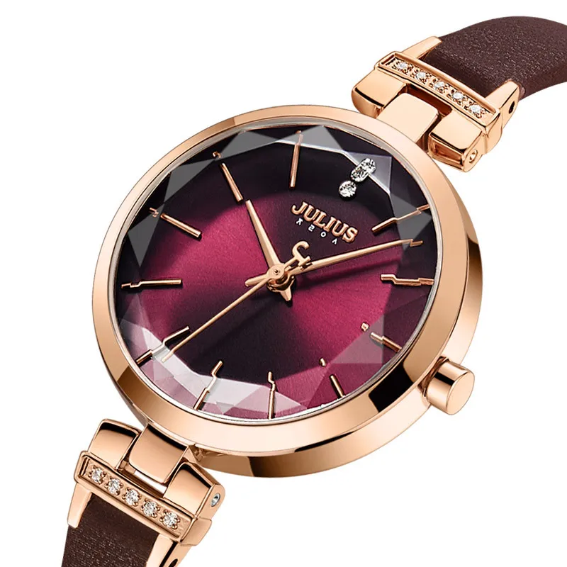 

Julius New Style Small Casual Waterproof Quartz Movement Leather Watch Strap Watch Women's Ja-1182